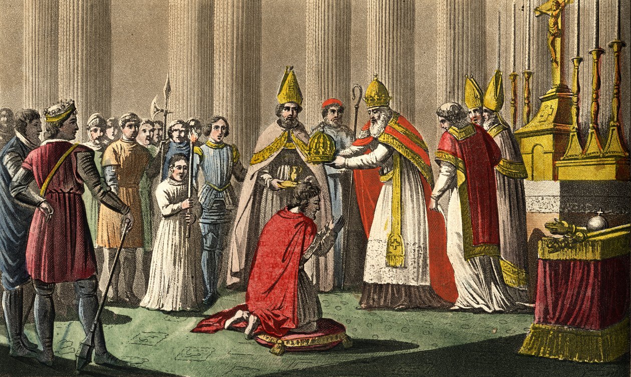 Charlemagne crowned by Pope Leo III at St Peter