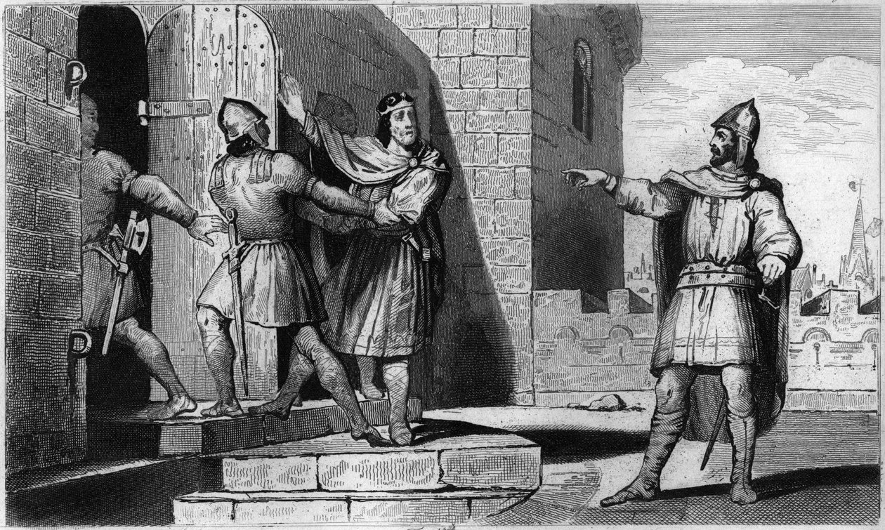 Charles III (879-929) the Simple taken prisoner by one of his soldiers in 923 - Imprisonment of Charles III the Simple (879-929), 923: believing to find refuge with Herbert of Vermandois, the former King of the Francs is betrayed by him and sent to prison by Ambroise Tardieu