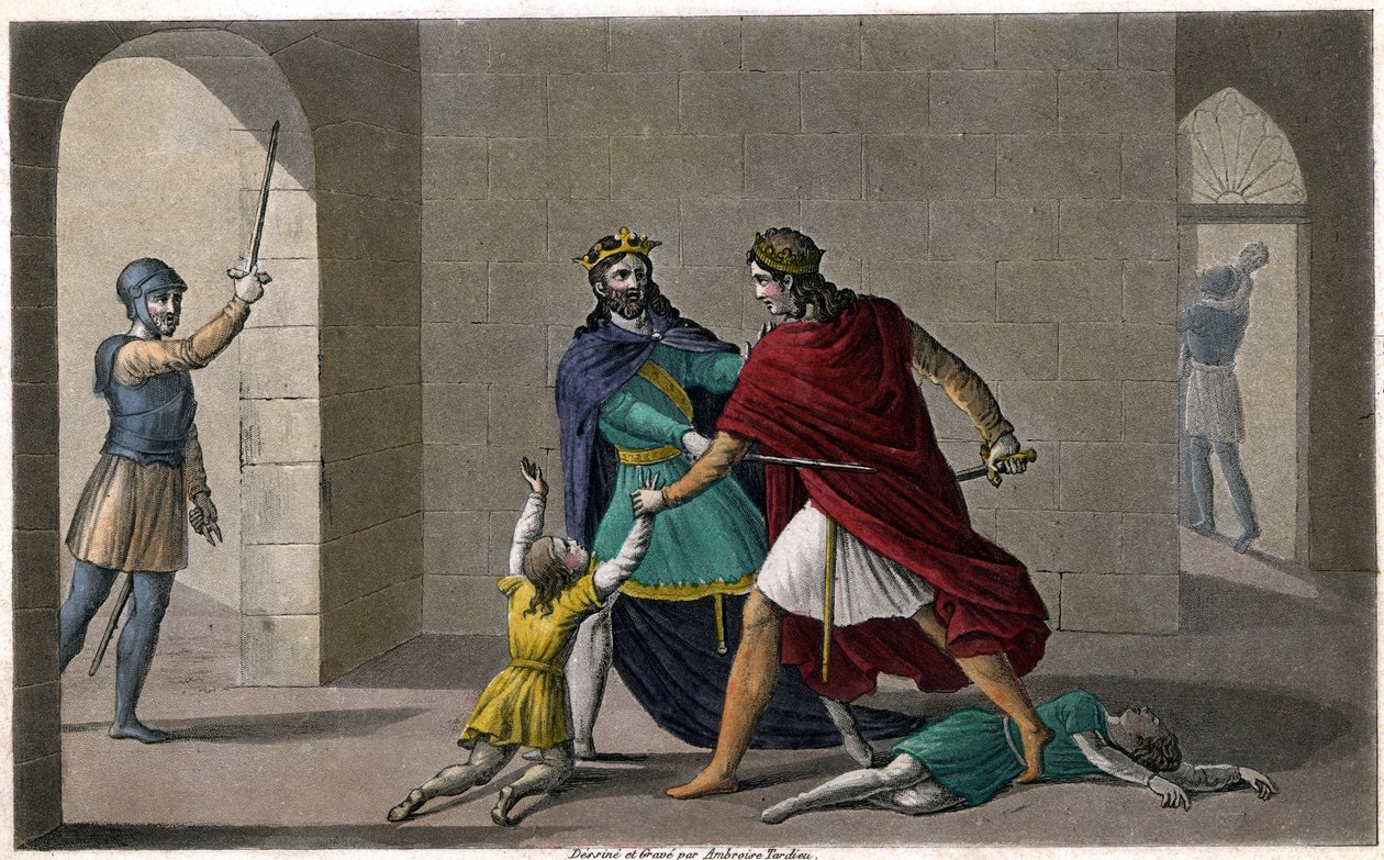 Childebert I Let Clotaire Slaughter the Children of Their Brother Clodomir, King of Orleans, Whose States They Share by Ambroise Tardieu