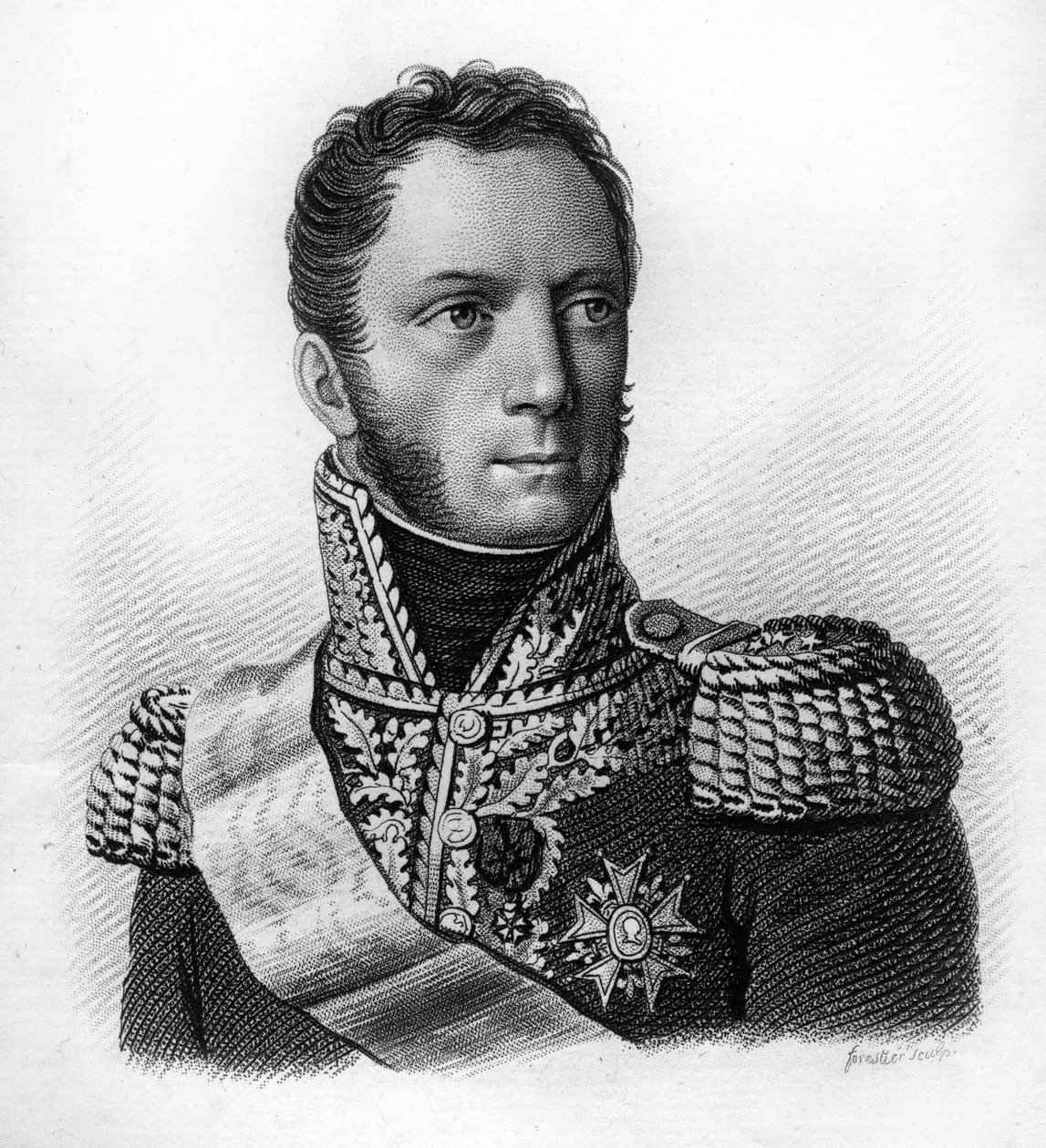 Louis Armand Augustin Caulaincourt - in Portraits des généraux français en suite les victoires et conquêtes des français. Engraved by Ambroise Tardieu in 1818. Stella Collection by Ambroise Tardieu