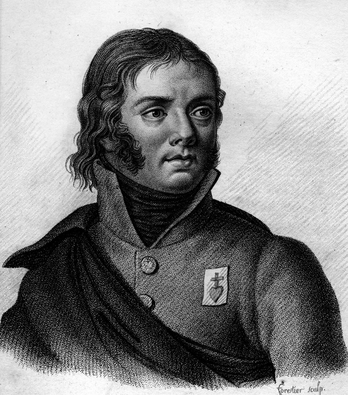 Portrait of Charles Melchior Arthus, Marquis de Bonchamps (1760-1793), General. Engraved by Ambroise Tardieu in 1818. Stella Collection. by Ambroise Tardieu