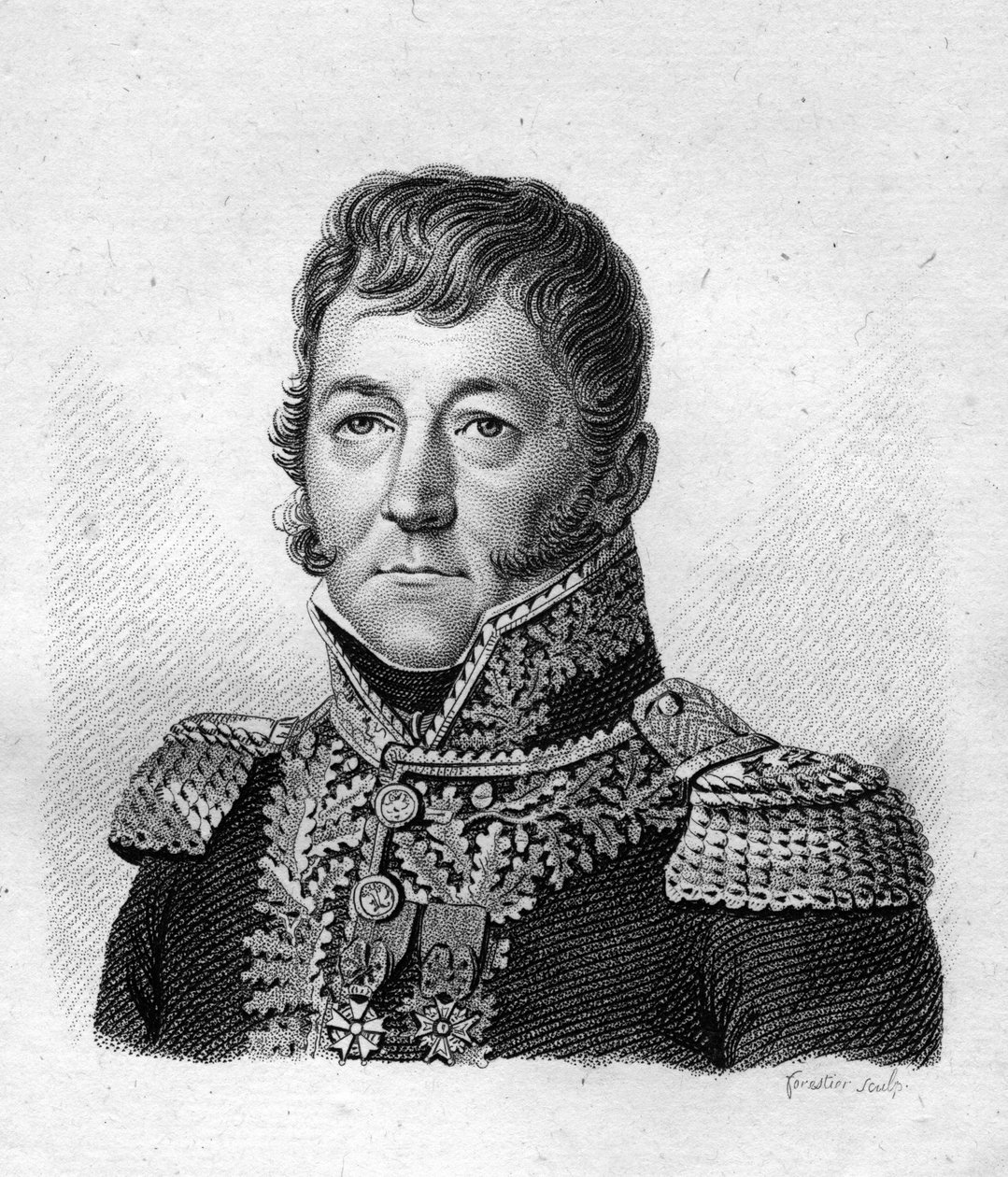 Portrait of Claude Prost, Baron of the Empire, brigade general of artillery. Engraved by Ambroise Tardieu in 1818. Stella Collection by Ambroise Tardieu