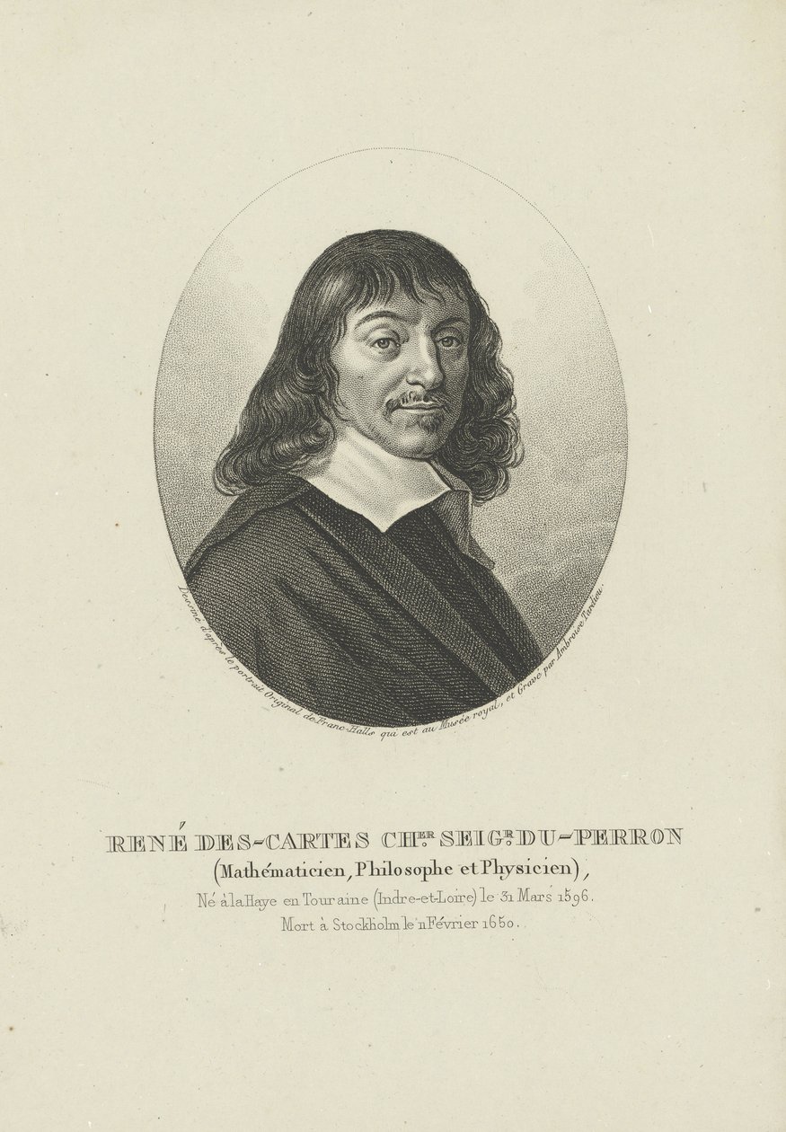 Portrait of the Philosopher René Descartes, 1596-1650, ca 1820 by Ambroise Tardieu