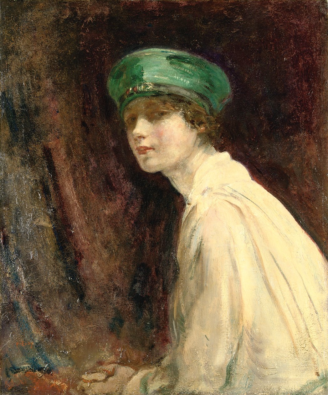The Green Hat, a portrait of Mrs Claude Johnson, 1918 by Ambrose McEvoy