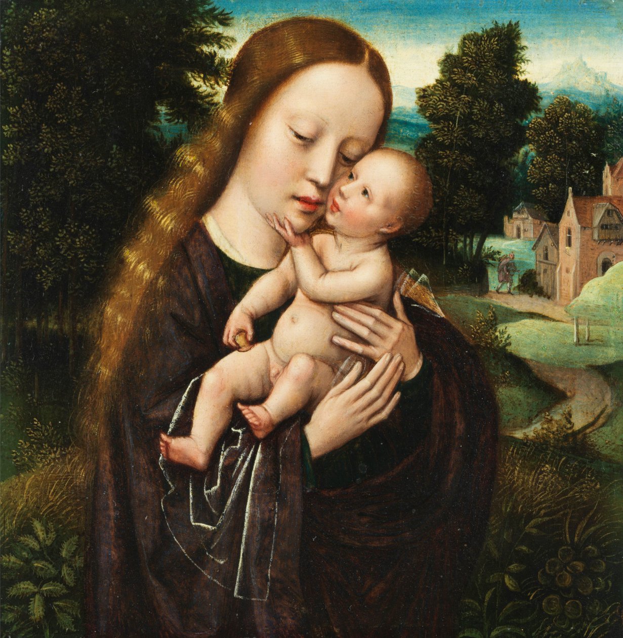 Mary with Child in Landscape by Ambrosius Benson