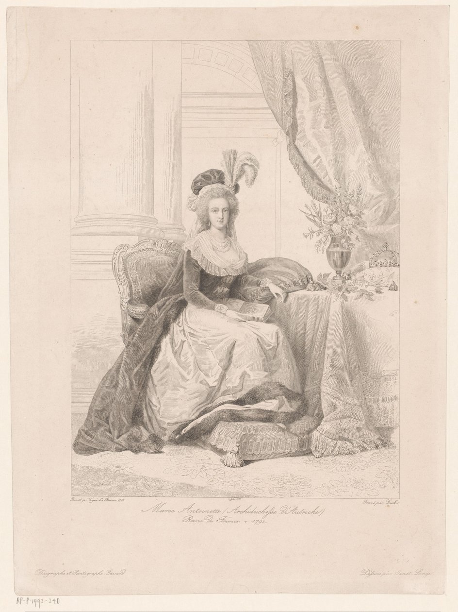 Portrait of Marie Antoinette, Queen of France by Amédée Félix Barthélemy Geille