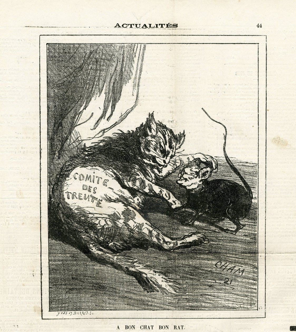 Illustration of Cham (1819-1879) in Le Charivari by Amédée de Noé