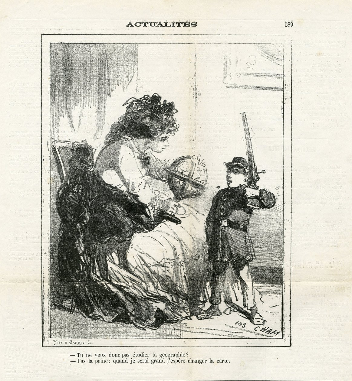 Illustration of Cham (1819-1879) in Le Charivari by Amédée de Noé