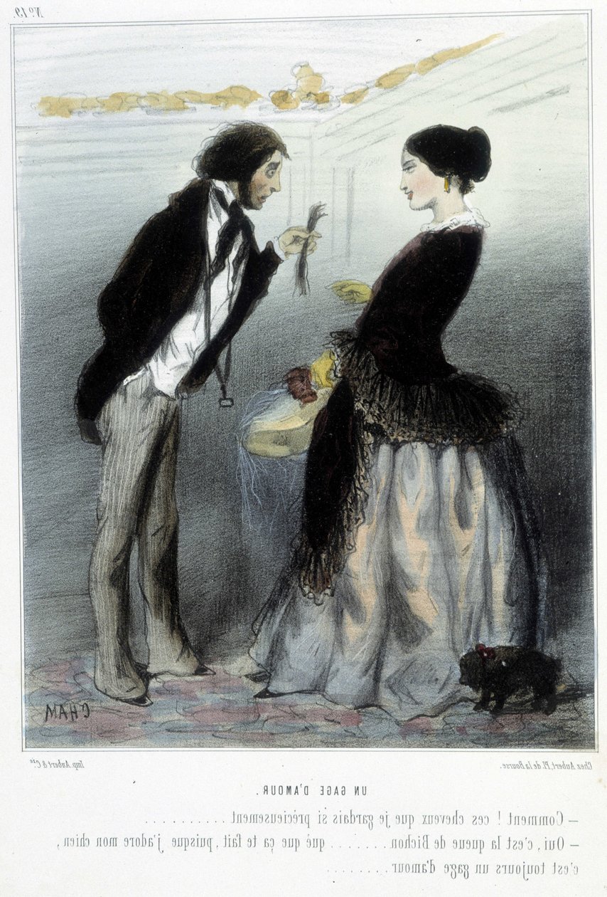 A Token of Love (caricature) - in “Madeleines” by Cham, v.1870-1880 by Amédée de Noé