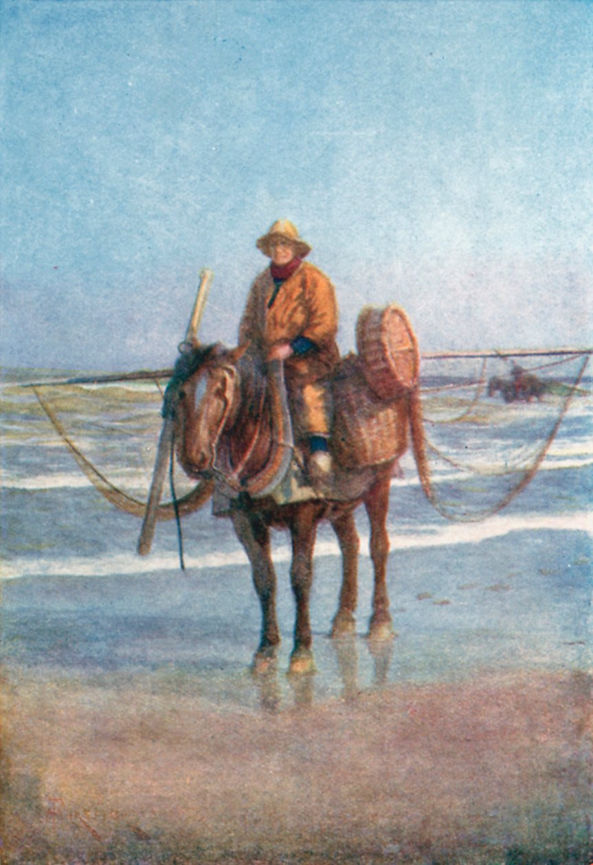 A Shrimper on Horseback, Coxyde by Amedee (after) Forestier