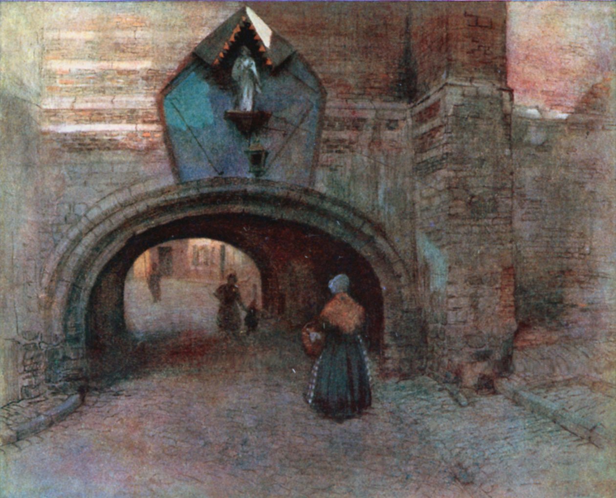 Archway under the Vieille Boucherie, Antwerp by Amedee (after) Forestier