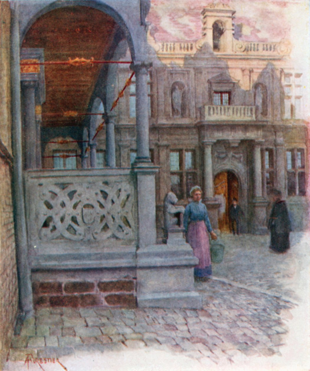 Peristyle of Town Hall and Palais de Justice, Furnes by Amedee (after) Forestier
