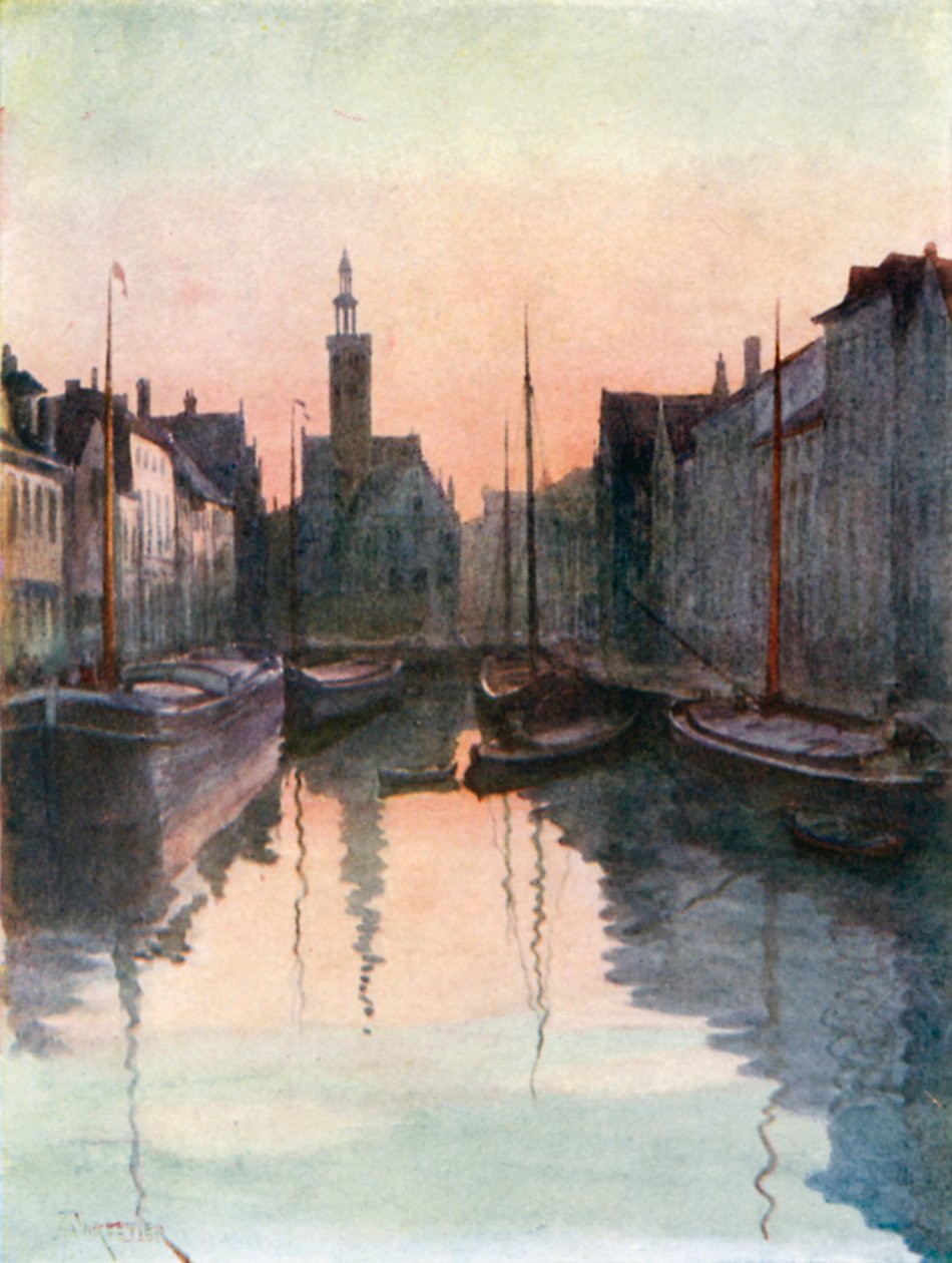 Quai du Miroir, Bruges by Amedee (after) Forestier