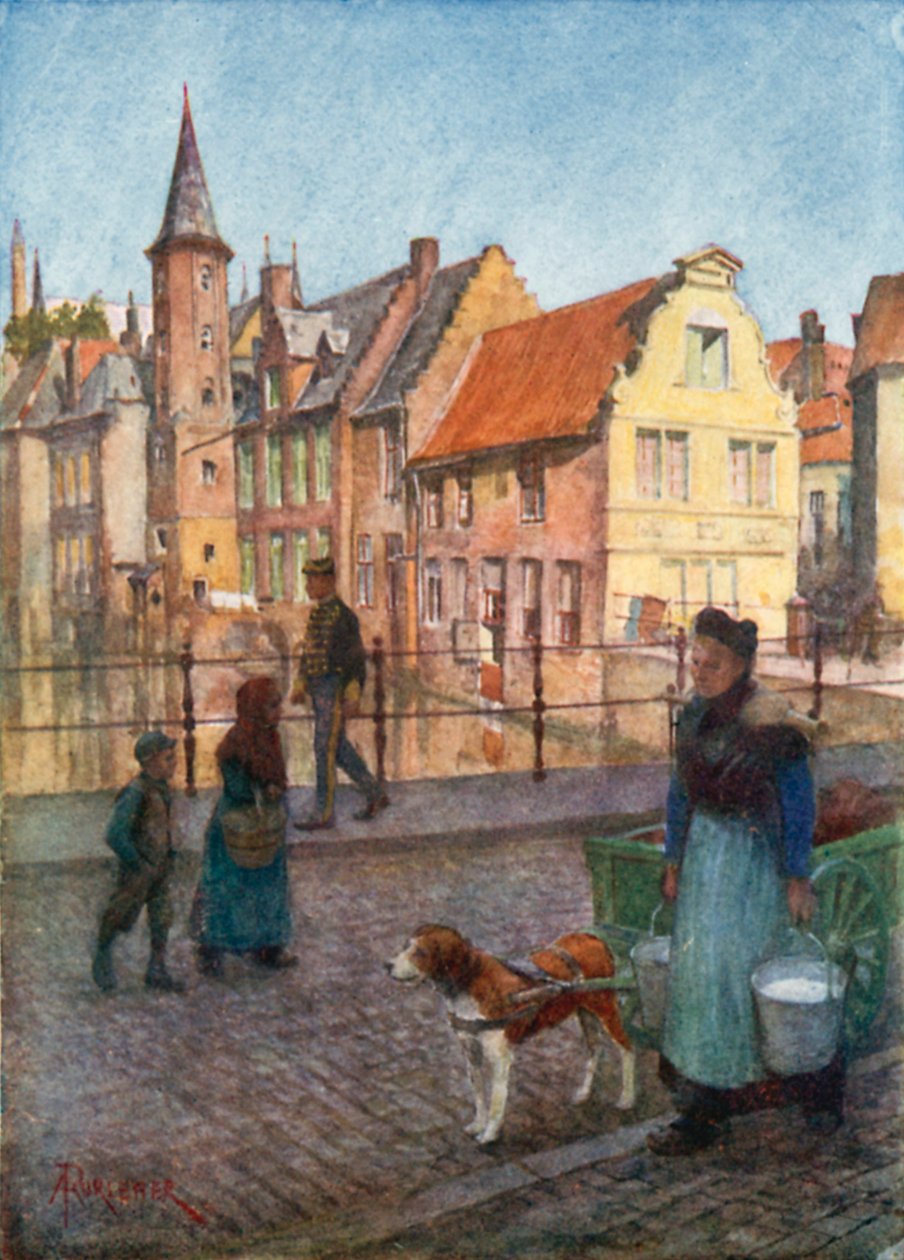 Quai du Rosaire, Bruges by Amedee (after) Forestier