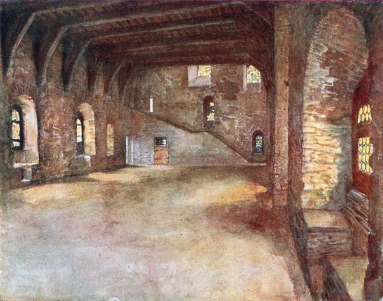The Banquet Hall, Chateau des Comtes, Ghent by Amedee (after) Forestier