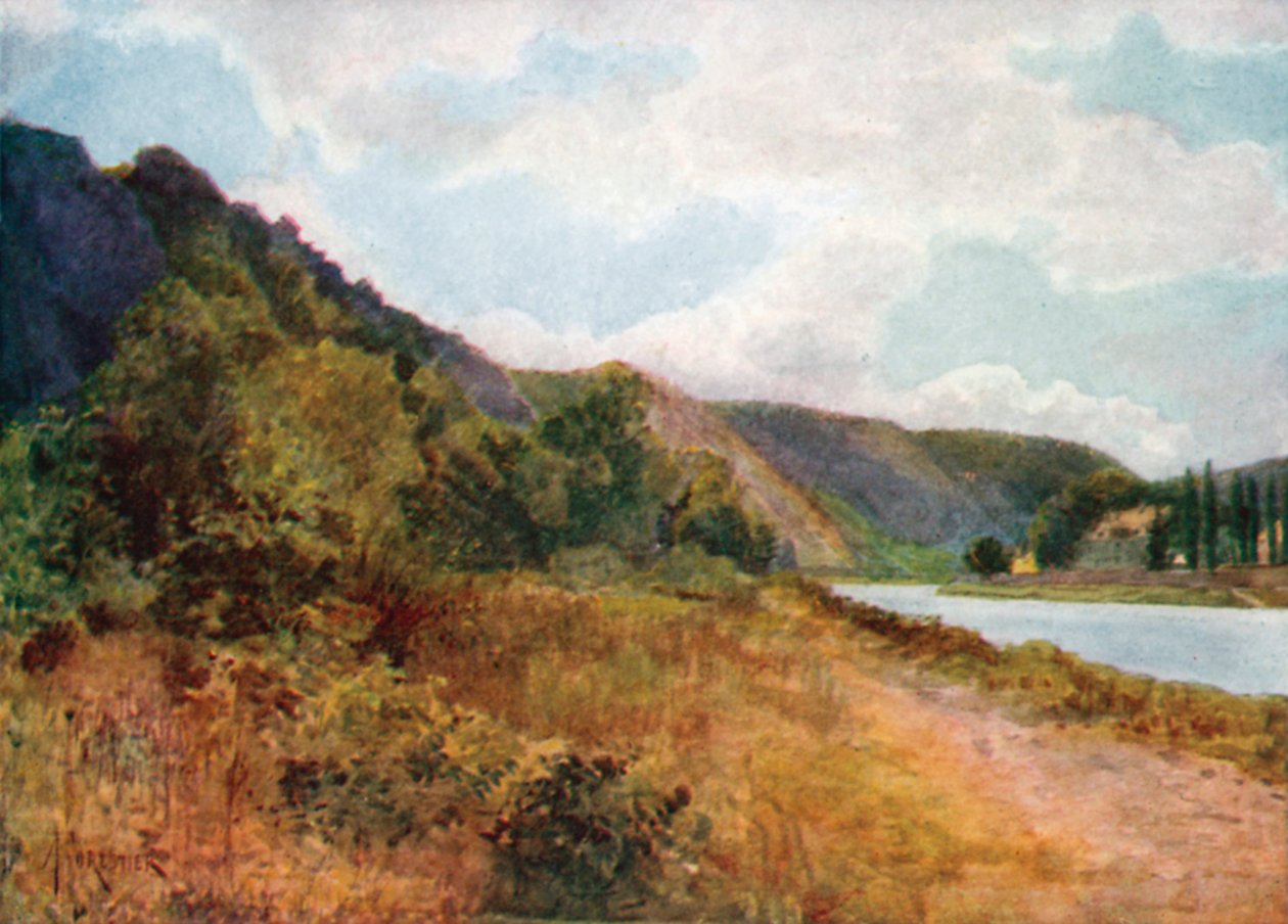 The Chateau de Waulsort on the Meuse by Amedee (after) Forestier