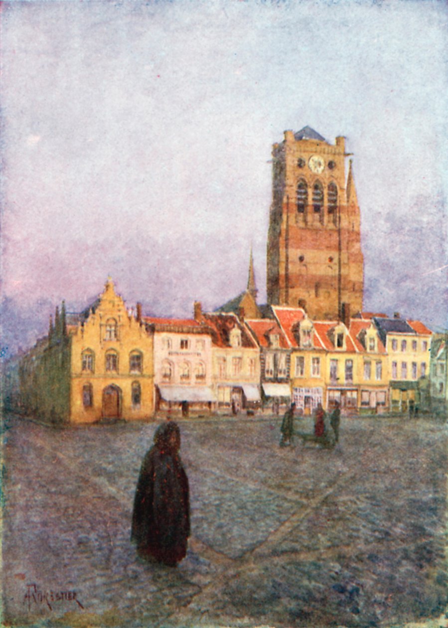 Tower of St Nicholas, Furnes by Amedee (after) Forestier