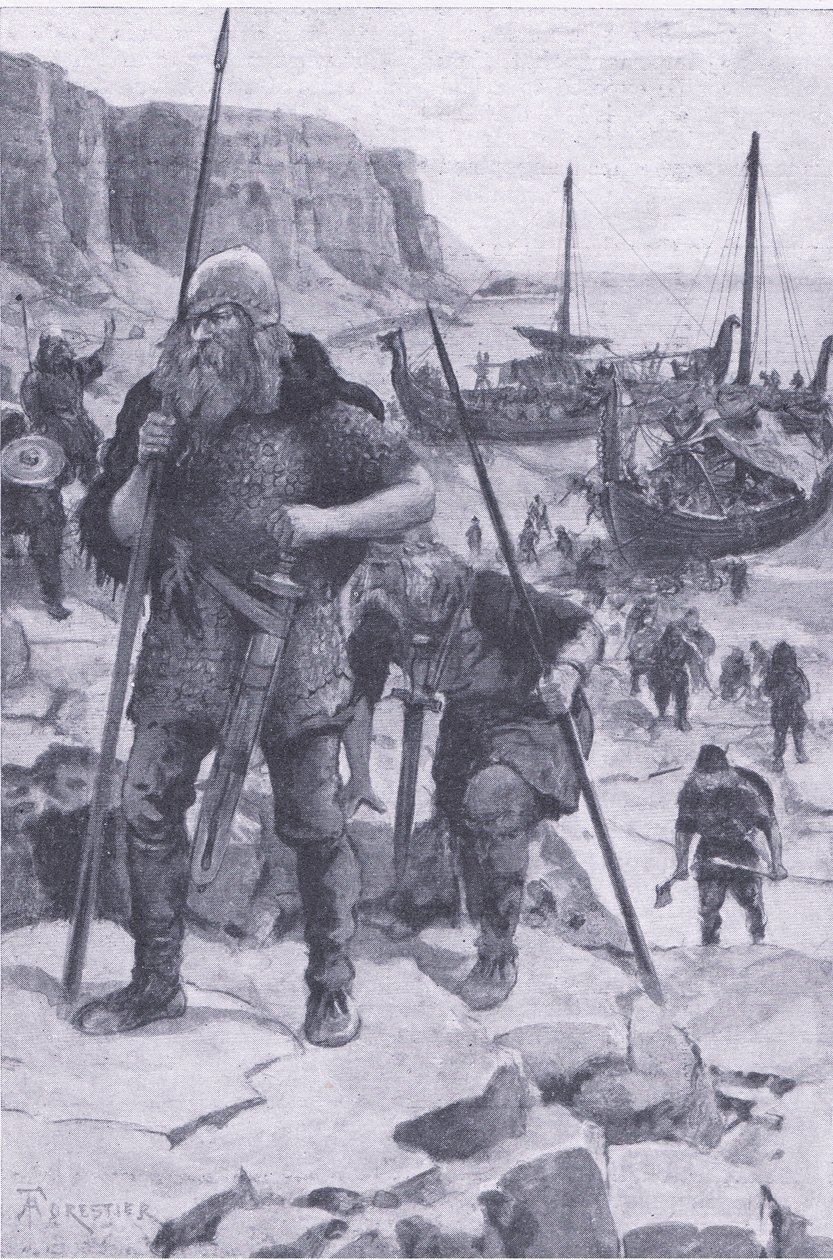 The Vikings Find America, from My Magazine, Published 1922 by Amedee Forestier