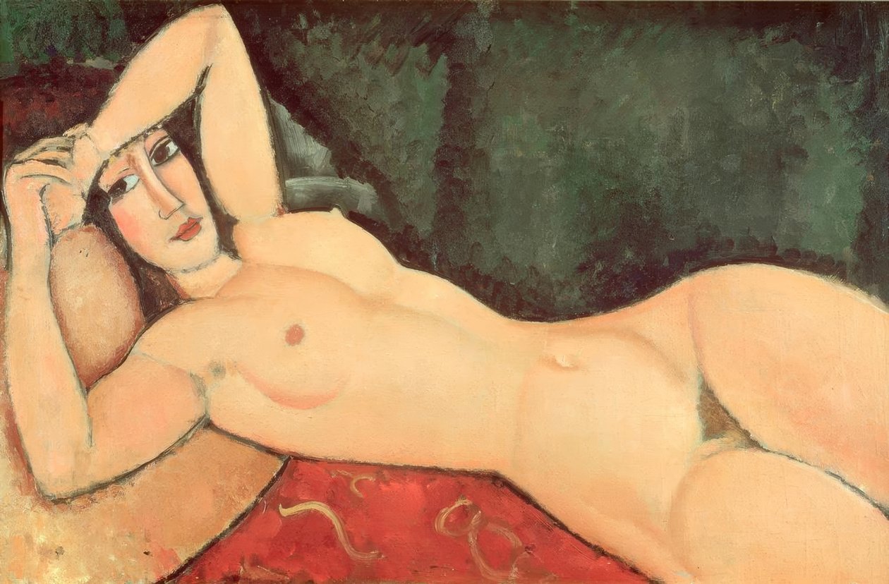 Reclining Nude, One Arm Folded on the Forehead by Amedeo Modigliani