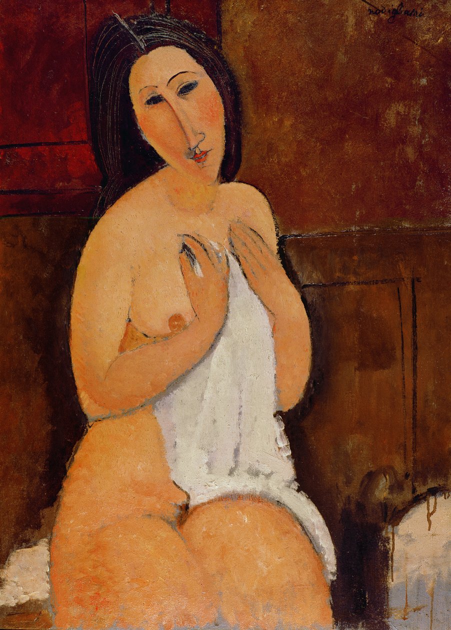 Seated Nude with a Shirt by Amedeo Modigliani