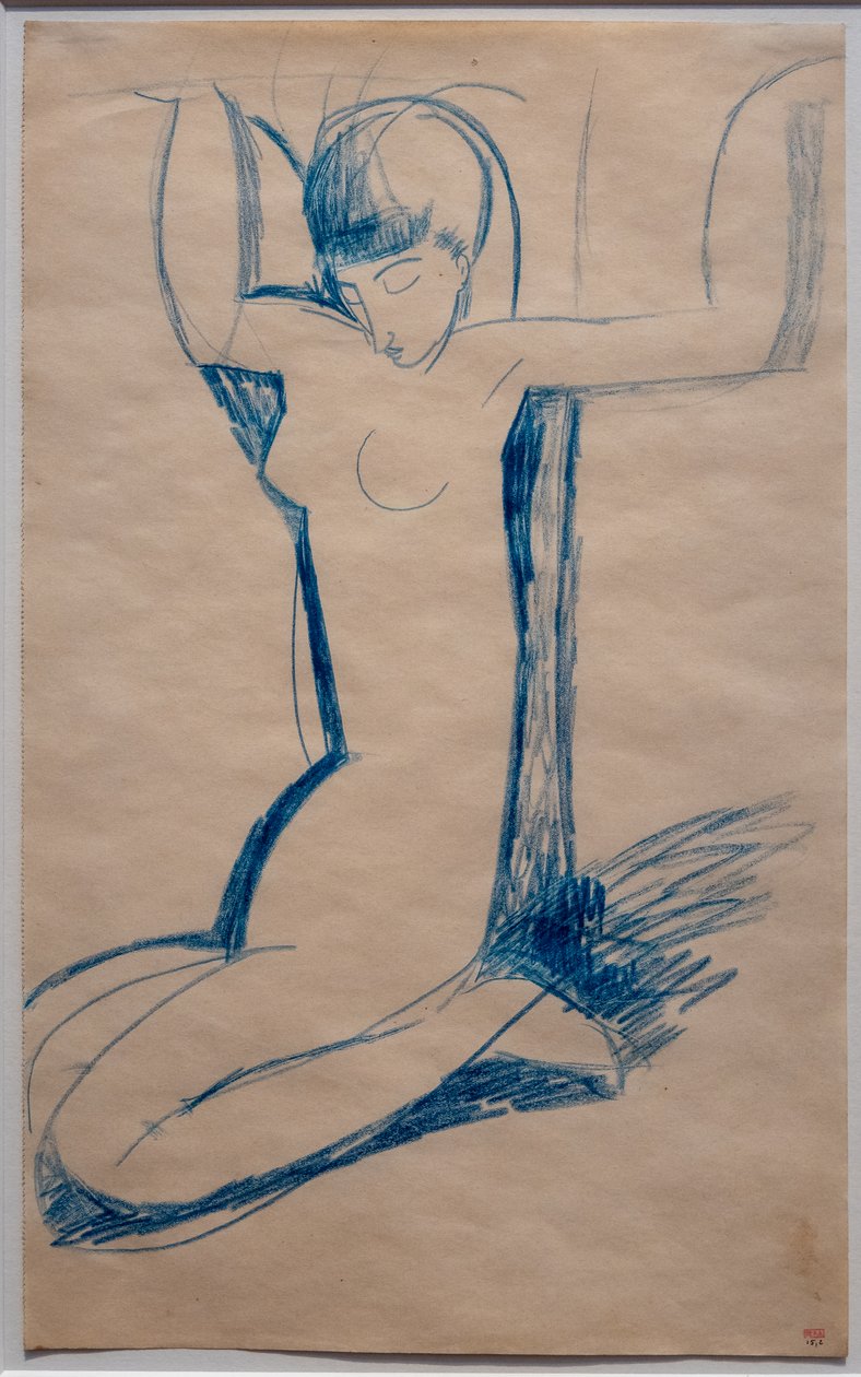 Kneeling Caryatid, Sitting on Heels (Anna Akhmatova?) by Amedeo Modigliani