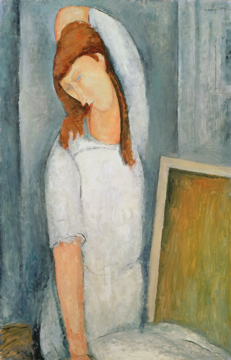 Portrait of Jeanne Hebuterne with her Left Arm Behind her Head by Amedeo Modigliani