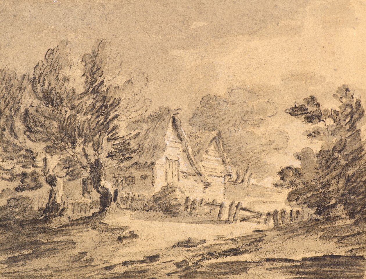Cottage in a Landscape by Amelia Long