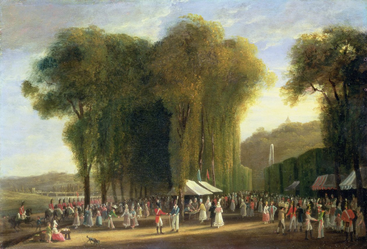 Jour de Fete at St.Cloud: British troops on duty, September 1815 by Amelia Long