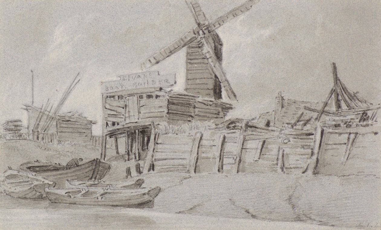Windmill and Boat Yard by Amelia Long