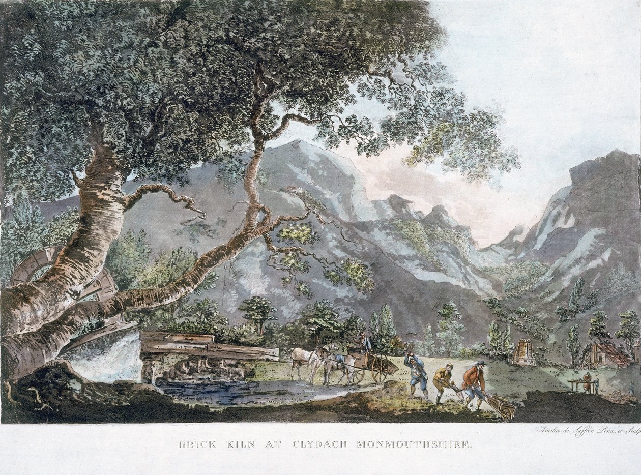 Brick Kiln at Clydach, Monmouthshire, 1795 by Amelia de Suffren