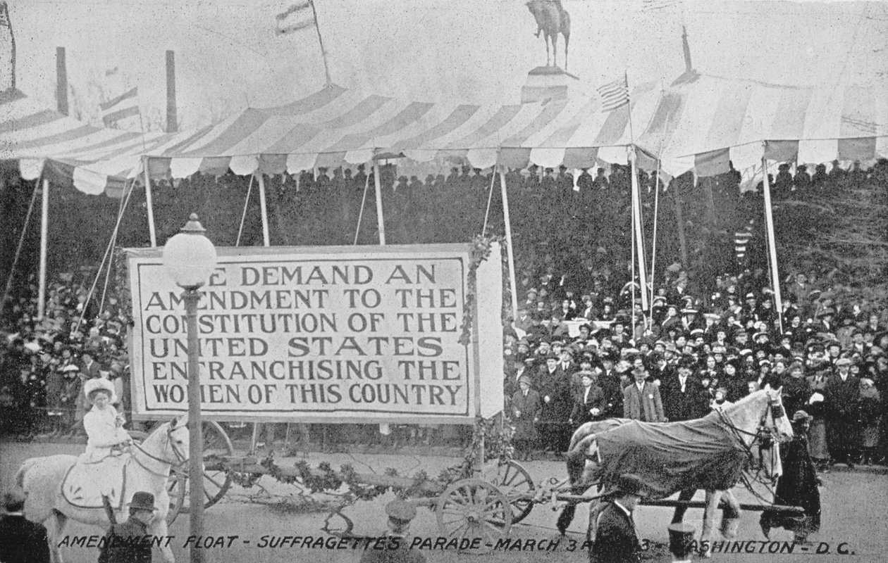 Amendment Float from the Suffragettes Parade in Washington DC, 3 March, 1913 by American Photographer