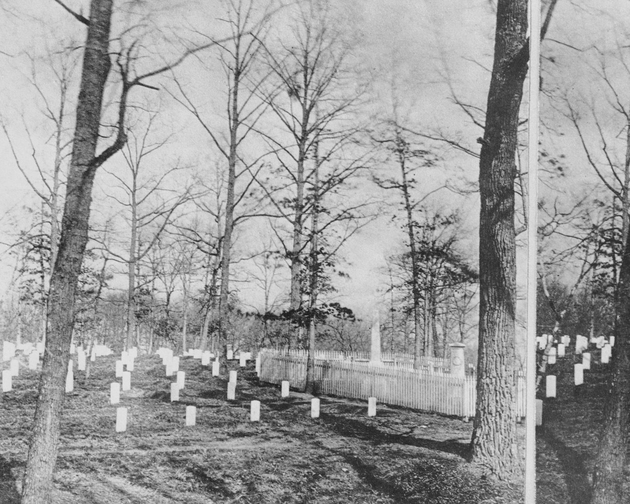Graves of Mr and Mrs Custis, surrounded by Union Dead, Arlington Cemetery by American Photographer