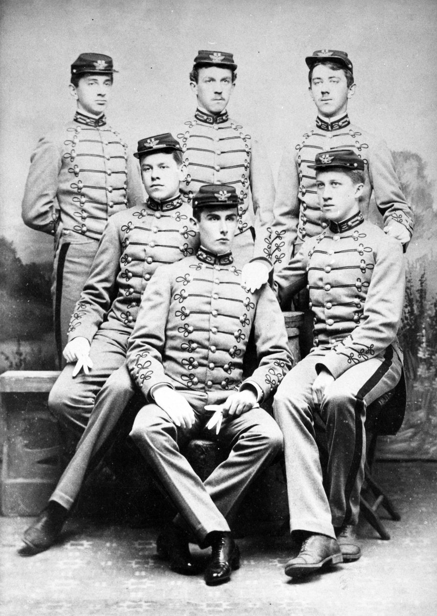 Group Portrait of Cadets Graduating from Military Academy by American Photographer