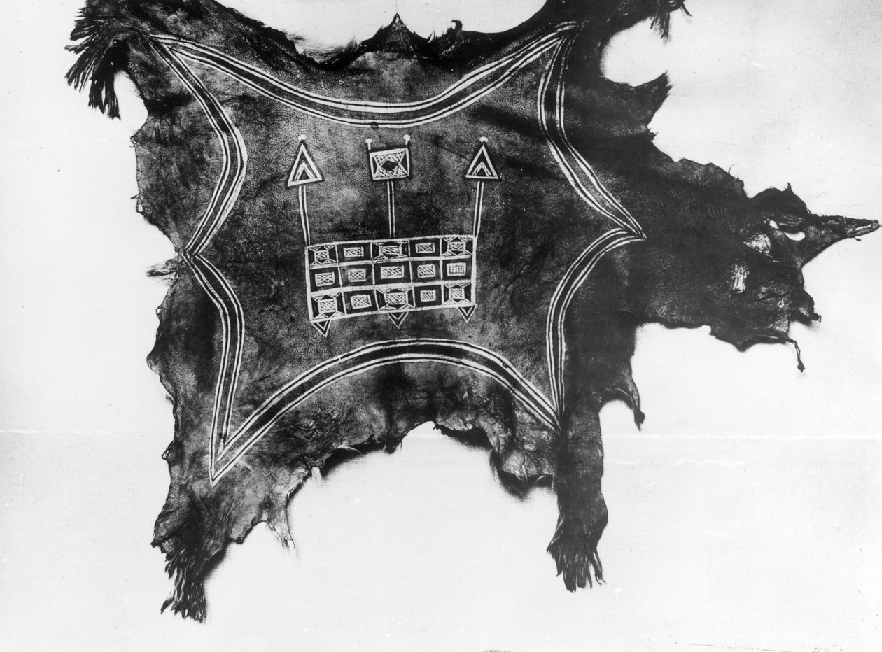 Painted buffalo hide, Ute Indian, c.1888-1910 by American Photographer