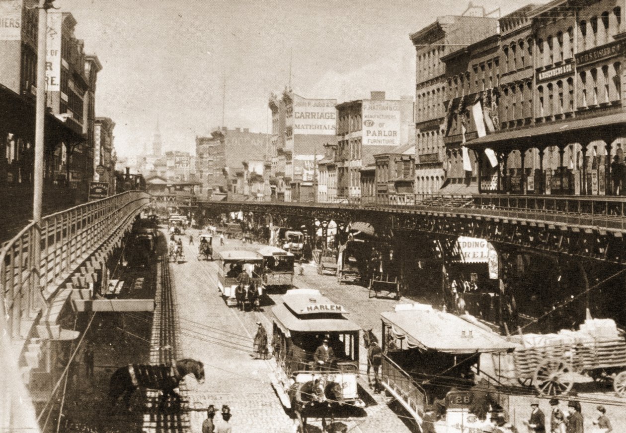 The Bowery, looking north from Canal Street, New York City, 1888 by American Photographer