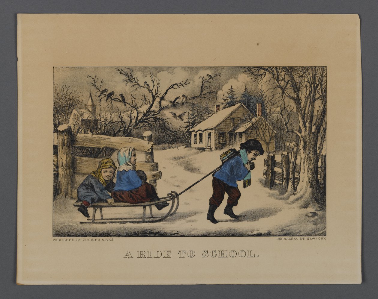 A Ride to School, published by Currier & Ives, New York by American School