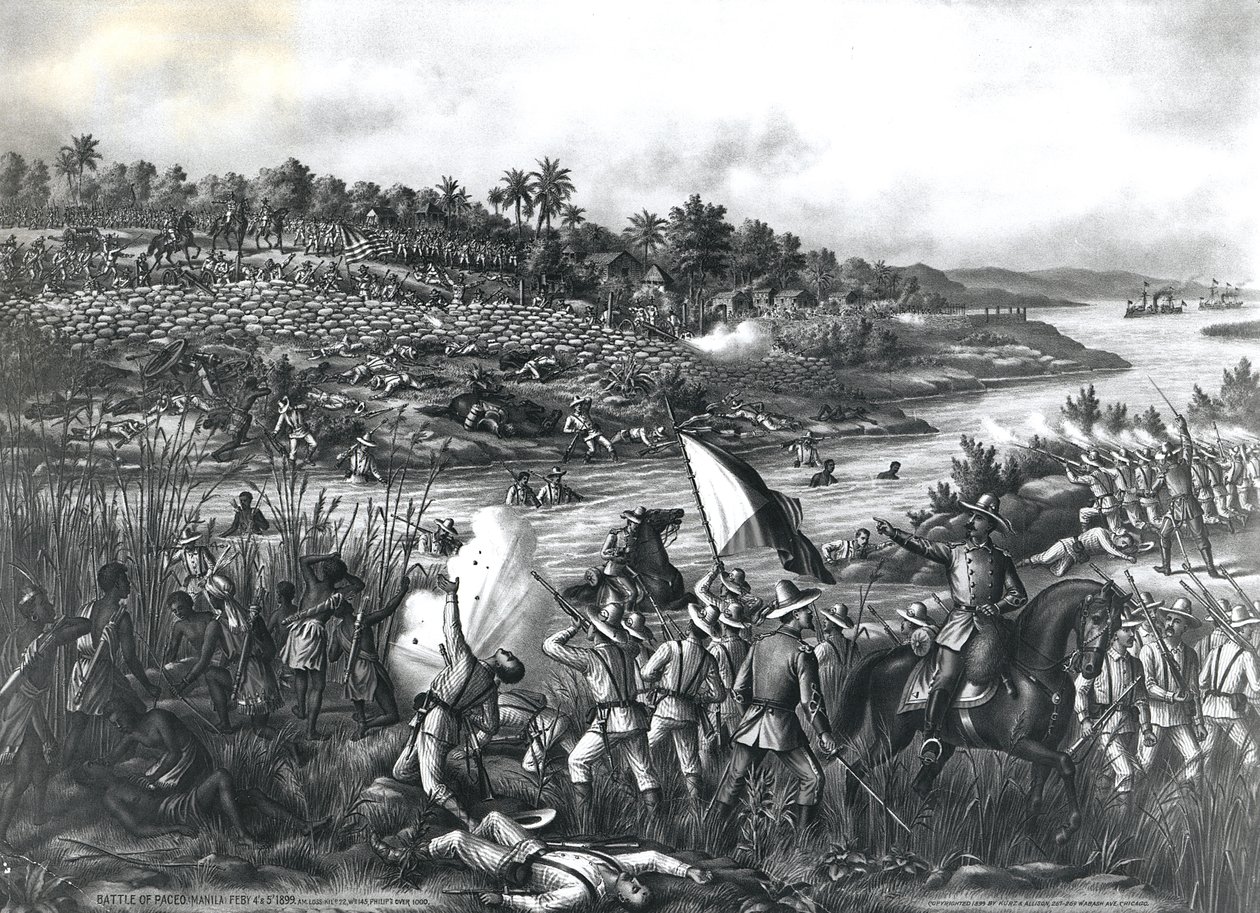 Battle of Paceo (Manila), Philippines, 4th-5th February 1899 by American School