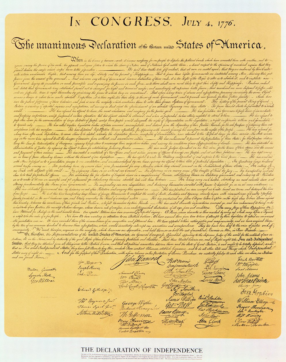 Declaration of Independence of the 13 United States of America of 1776 by American School