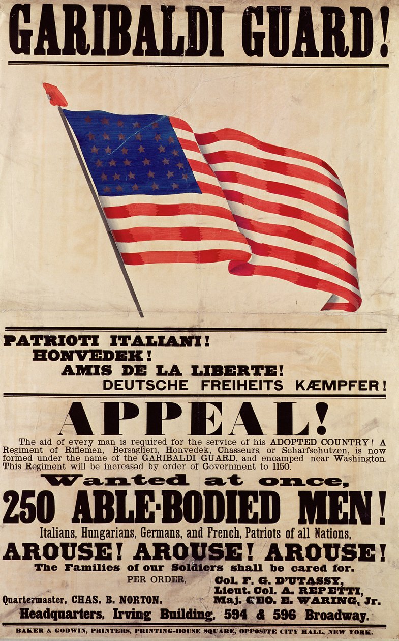 Garibaldi Guard! Appeal!, Published by Baker Godwin by American School