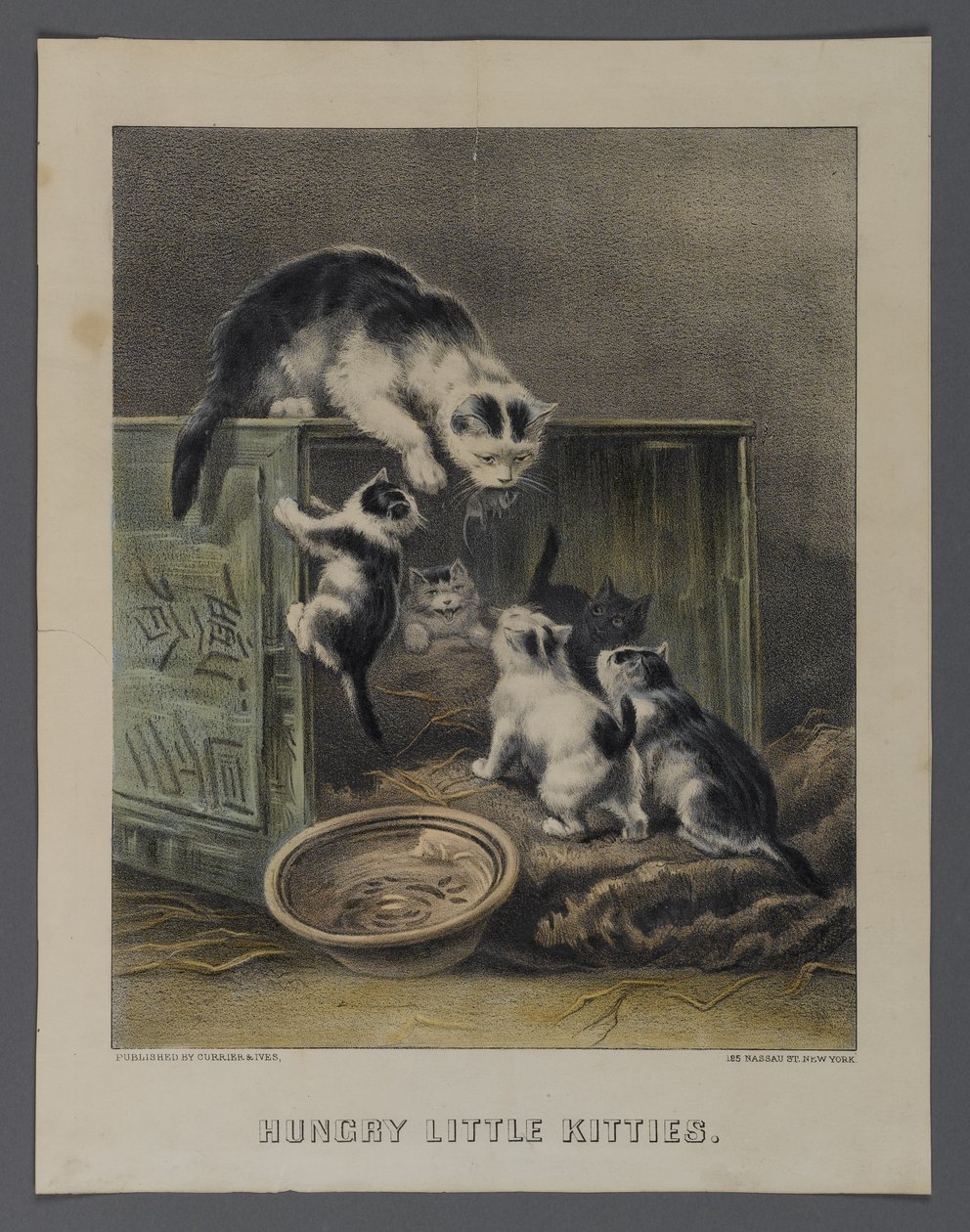 Hungry Little Kitties, published by Currier & Ives, New York by American School