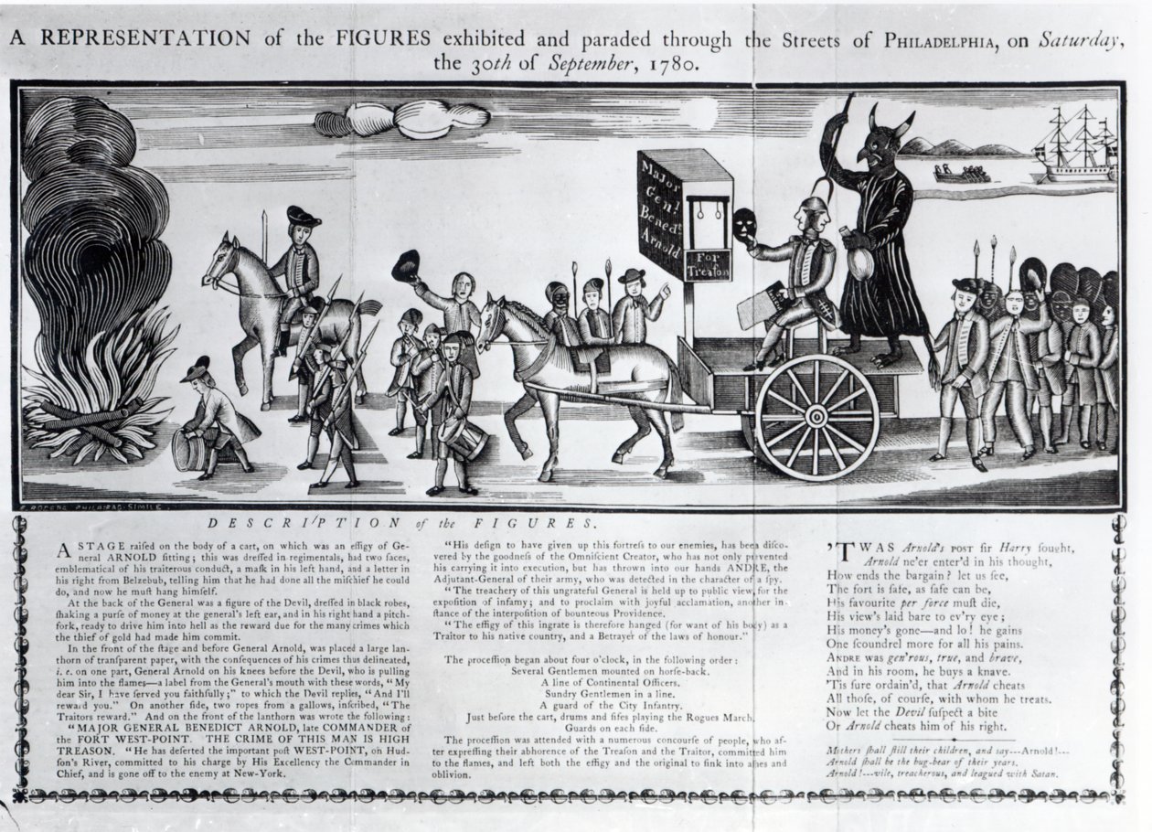 Representation of the Figures Exhibited and Paraded Through the Streets of Philadelphia on Saturday 30th September 1780 by American School