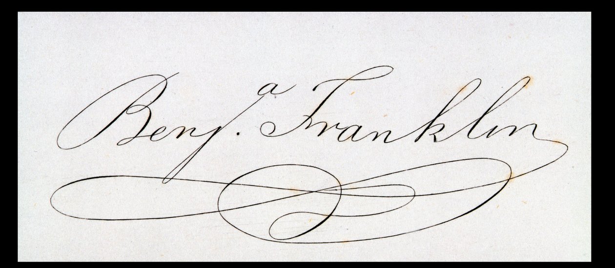 Signature of Benjamin Franklin by American School