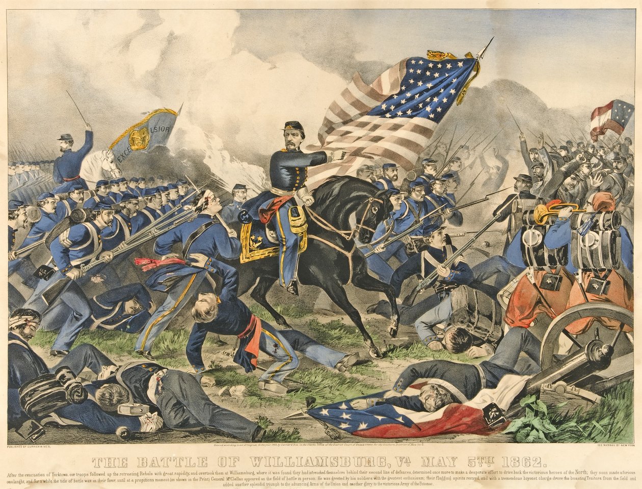 The Battle of Williamsburg, VA, May 5th, 1852, pub 1862 by American School