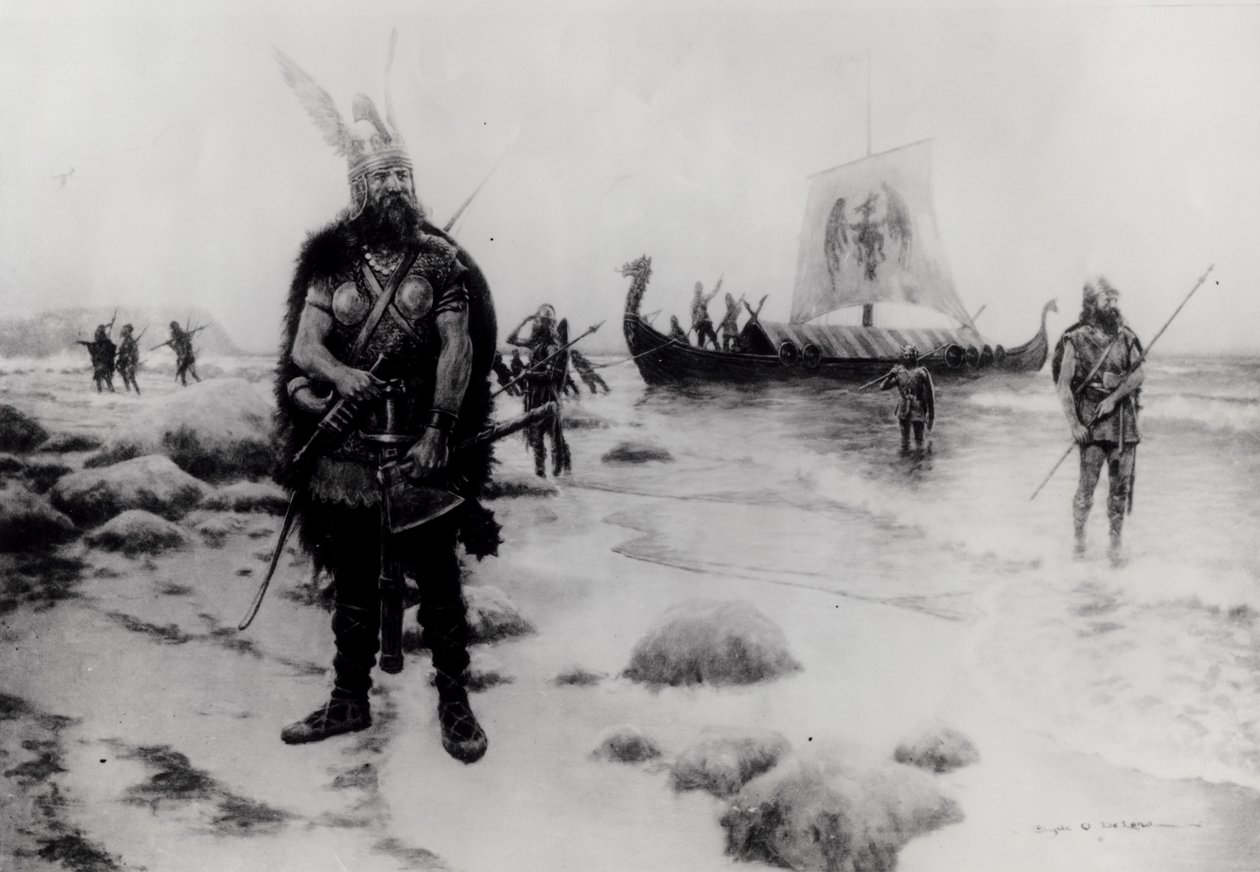 The Discovery of America by Leif Eriksson by American School