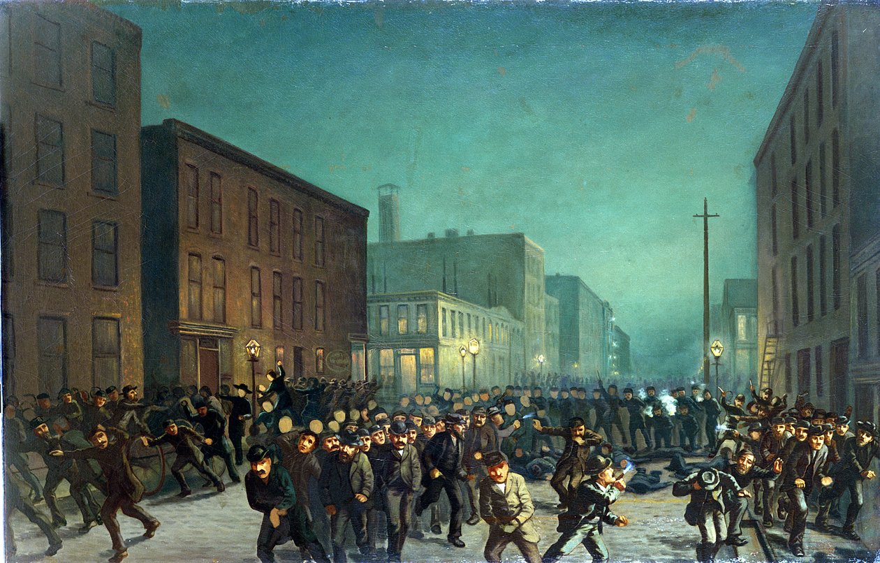 The Haymarket Riots, Chicago 1st May 1866, c.1886 by American School