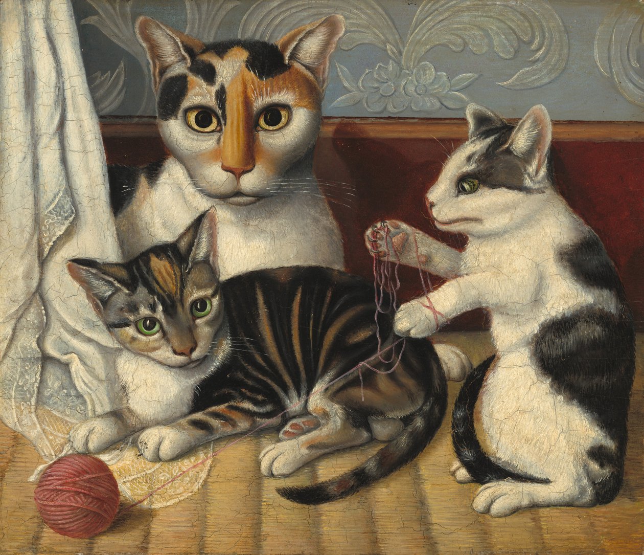 Cat and Kittens by American 19th Century