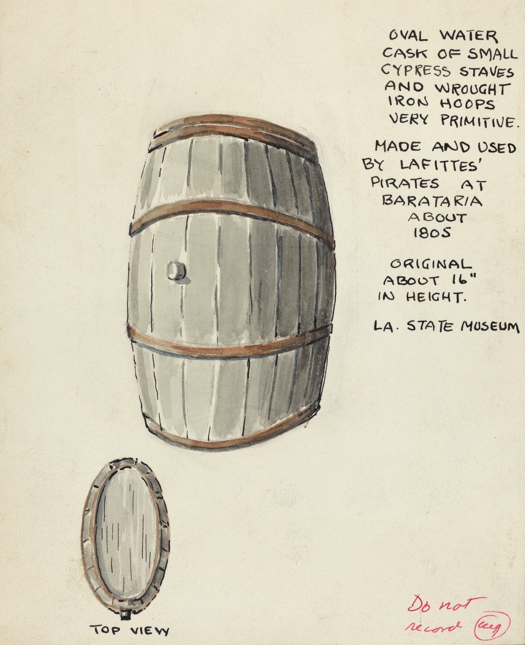Oval Water Cask by American 20th Century