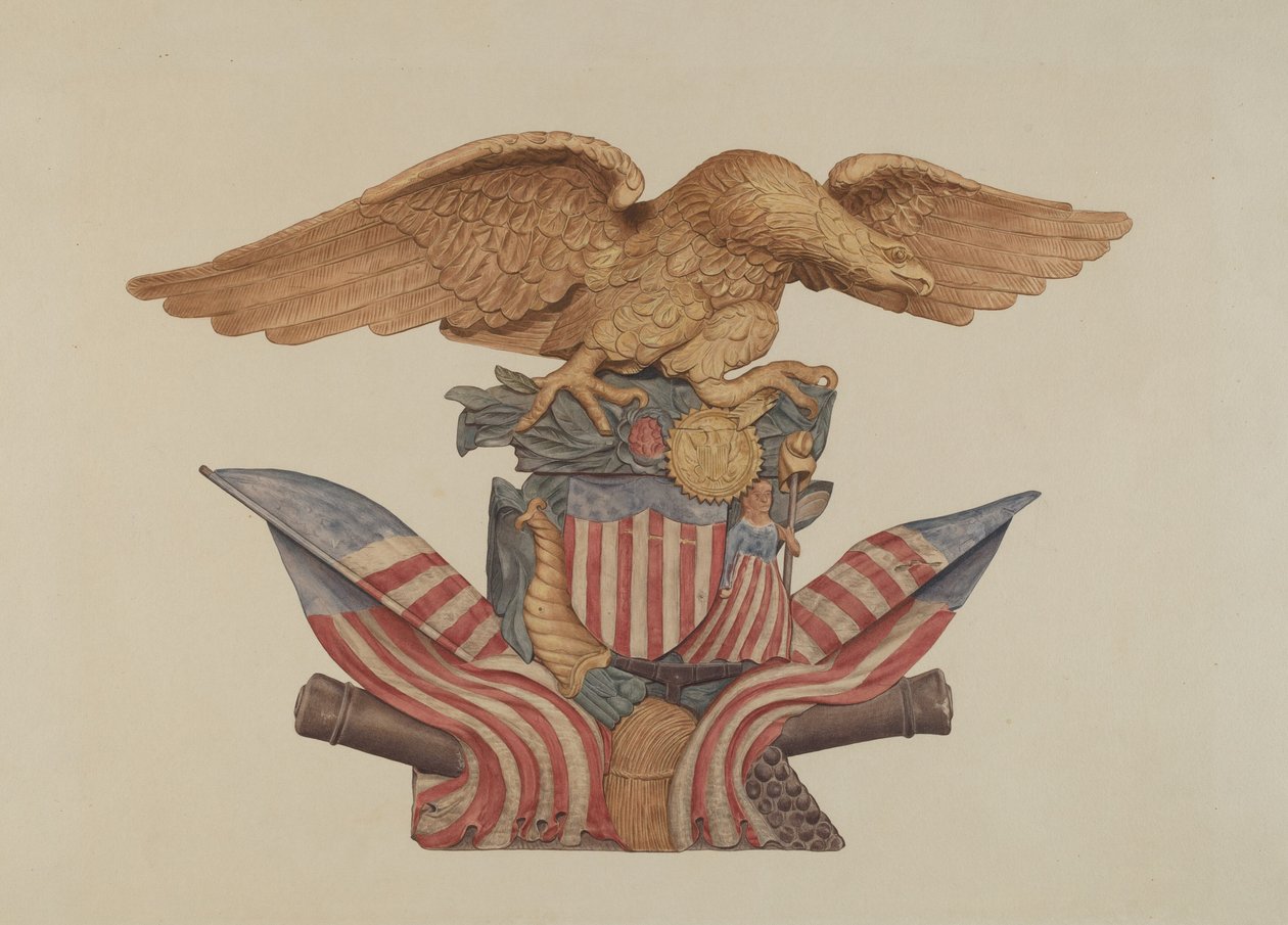 Pine Ornament (Eagle) by American 20th Century