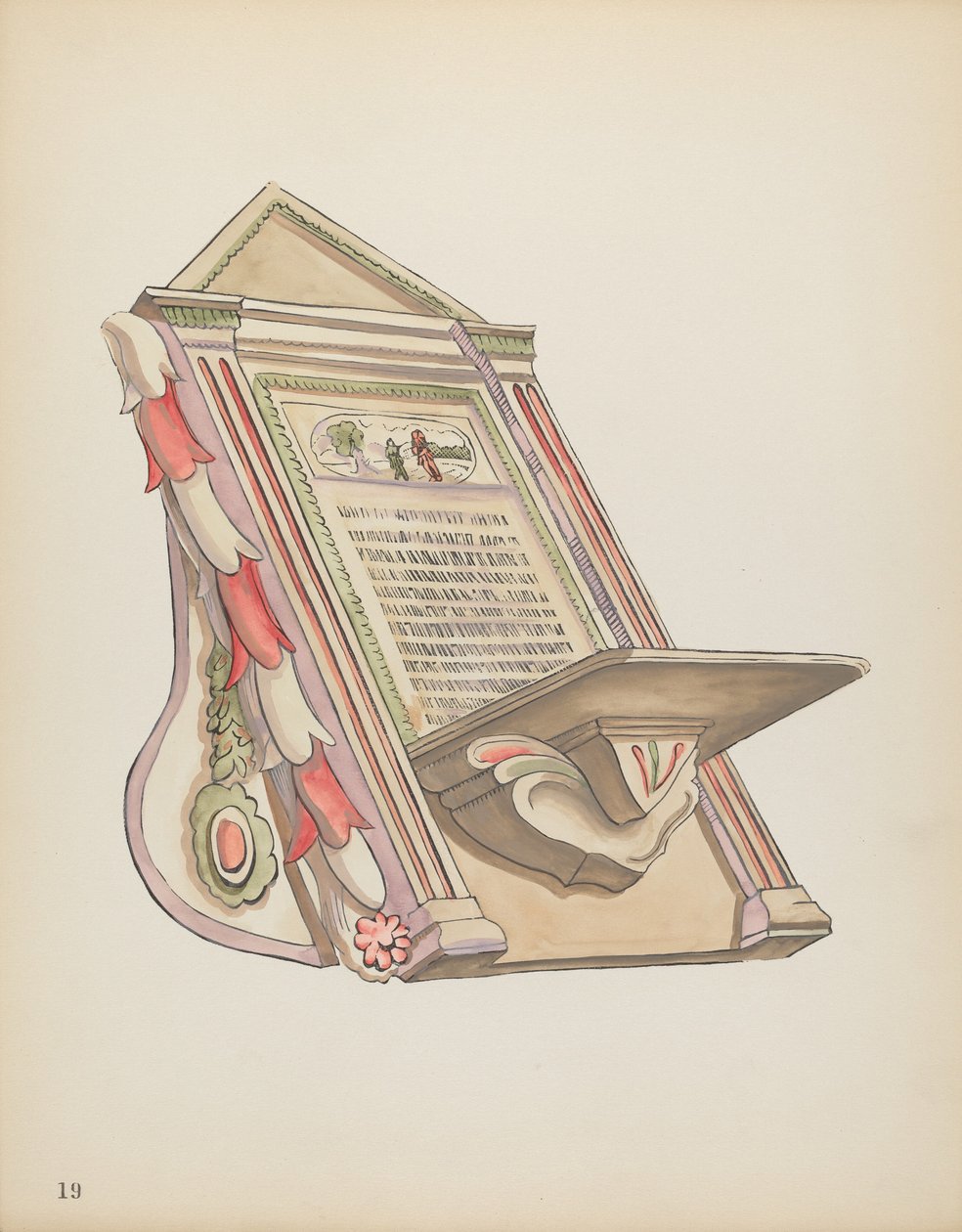 Plate 19: Reading Stand, Chimayo: From Portfolio "Spanish Colonial Designs of New Mexico" by American 20th Century