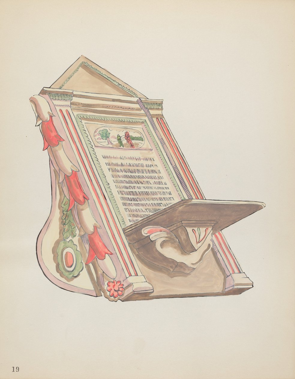 Plate 19: Reading Stand, Chimayo (From Portfolio "Spanish Colonial Designs of New Mexico") by American 20th Century